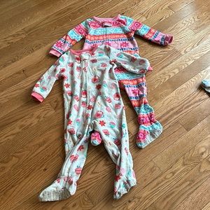 Girls holiday footie PJs